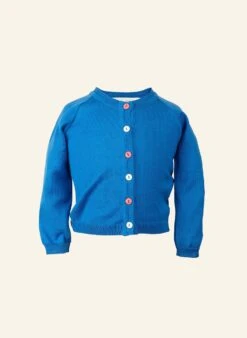 Children's Classic Cardigan - Royal Blue Cotton