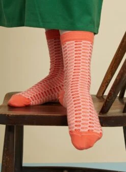 Ankle Socks - Coral Pinecones -Palava Sale Store AnkleSock CoralPinecones Website 2