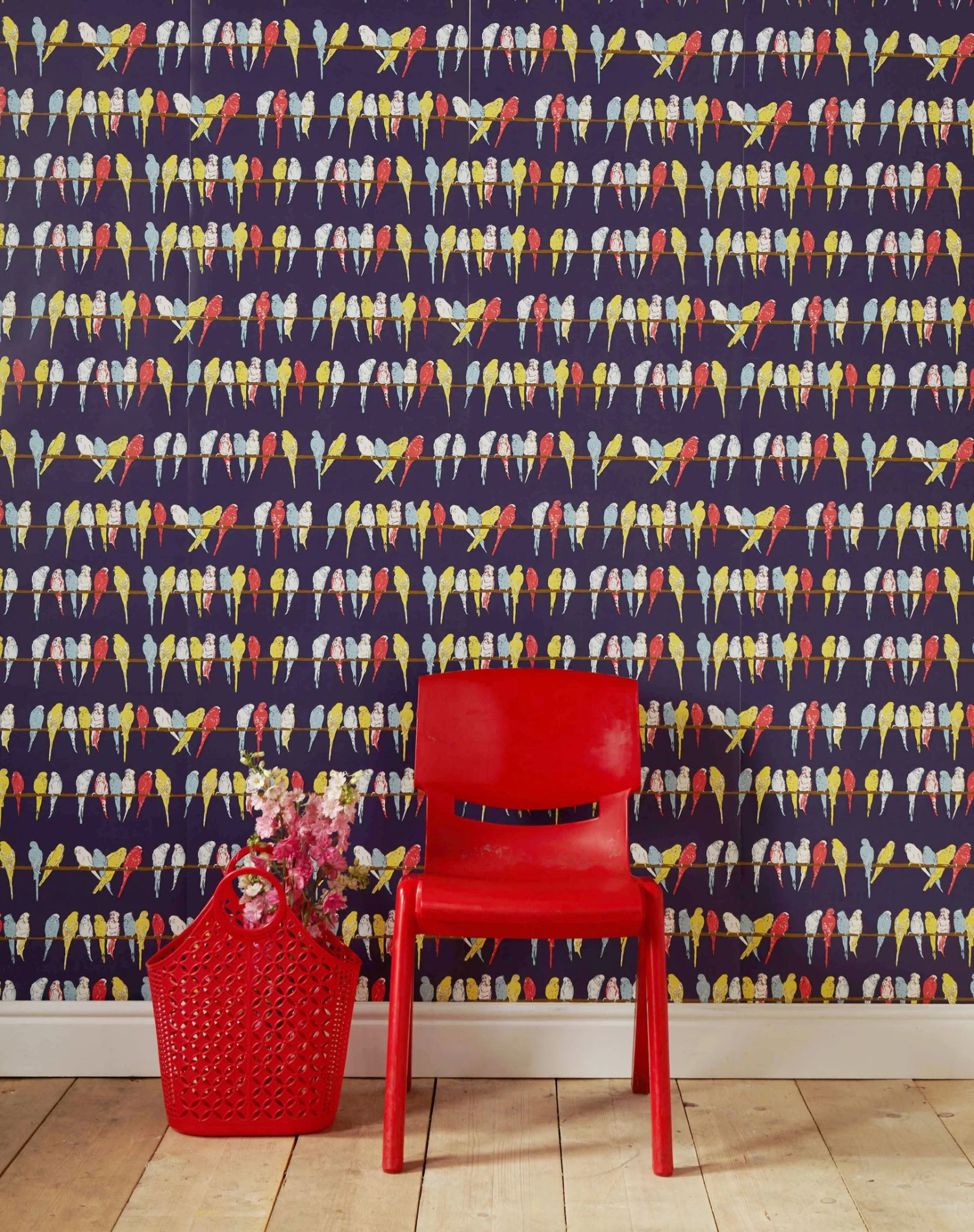 Wallpaper - Navy Budgies 3 Wallpaper - Navy Budgies - Image 3