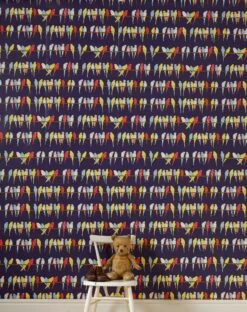 Wallpaper - Navy Budgies 11 Wallpaper - Navy Budgies -Palava Sale Store Budgies Wallpaper 3