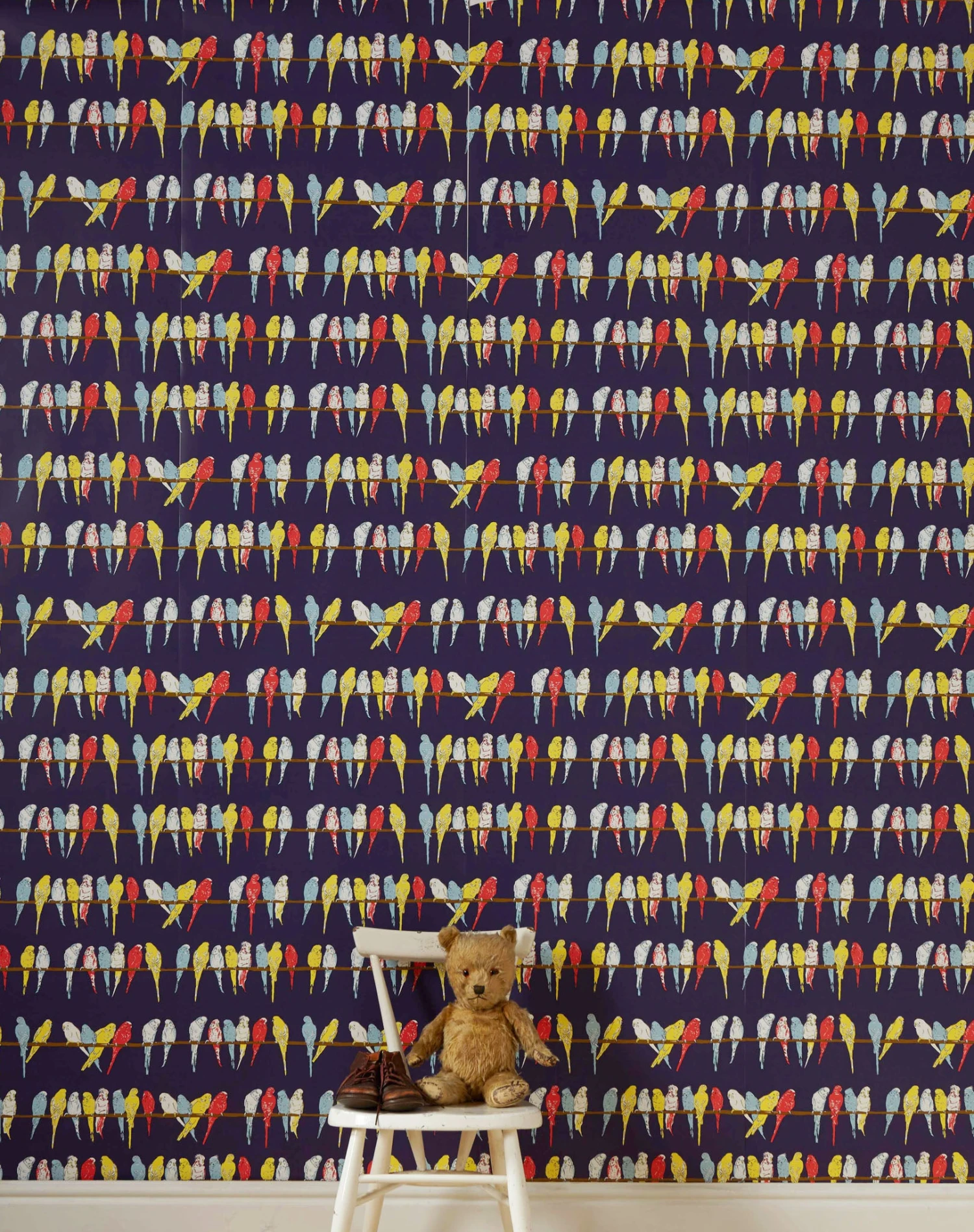 Wallpaper - Navy Budgies 4 Wallpaper - Navy Budgies - Image 4