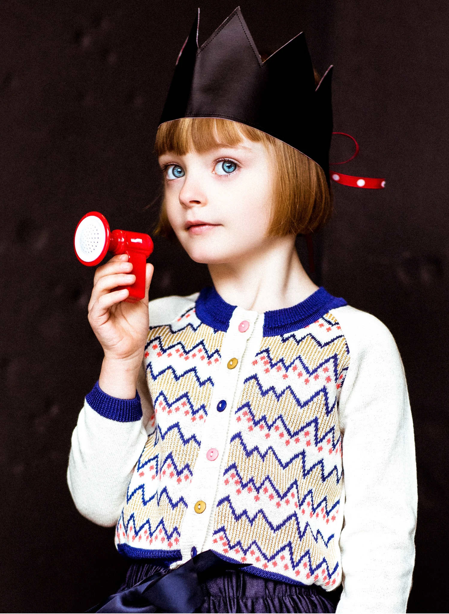 Children's Cardigan - Cream Zig Zag 2 Children's Cardigan - Cream Zig Zag - Image 2