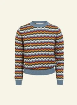 Clara - Mineral Blue Scalloped Top