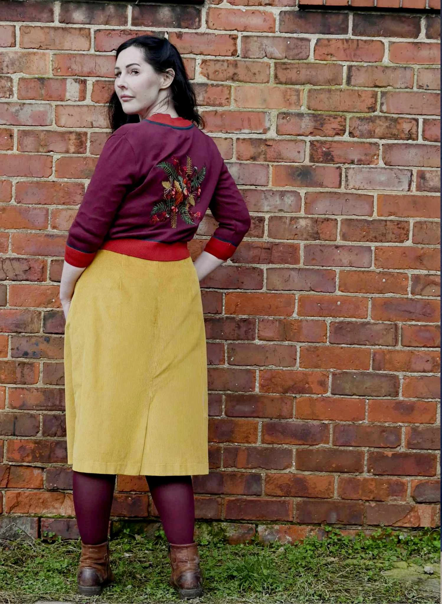 Vera Embroidered Cardigan - Plum Hedgerow 2 Vera Embroidered Cardigan - Plum Hedgerow - Image 2