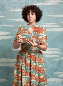 Cynthia Dress - Mandarin Treasure Map -Palava Sale Store Cynthia Mandarian TreasureMap 2DRESSONOWN SKY 4