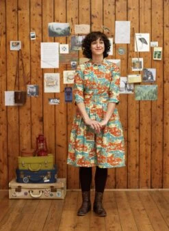 Cynthia Dress - Mandarin Treasure Map -Palava Sale Store Cynthia Mandarian TreasureMap 2DRESSONOWN WOOD 8