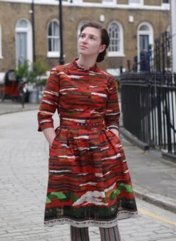Cynthia Dress - Rust Flying Scotsman -Palava Sale Store Cynthia Rust Flying Scotsman Image 3