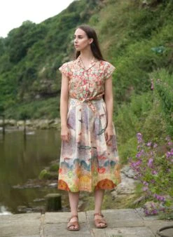 Florence Skirt - Ivory Coastal Migration -Palava Sale Store Florence Coral Migration website 1