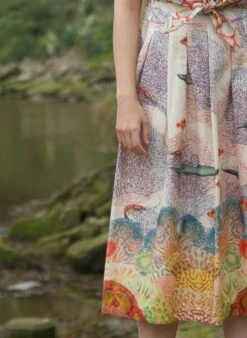 Florence Skirt - Ivory Coastal Migration -Palava Sale Store Florence Coral Migration website 2