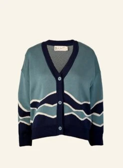 George - Mineral Blue Otter Comfy Cardigan -Palava Sale Store George MinBlueOtter front creambg