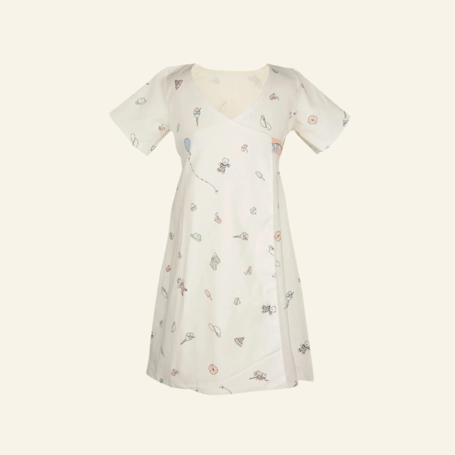 Poppy Archive- Junko Children's Dress - Birthday Bash Cream Pink 1 Poppy Archive- Junko Children's Dress - Birthday Bash Cream Pink
