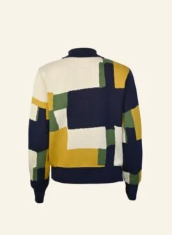 Kate - Mustard Boxes Zip-up -Palava Sale Store Kate BoxesJacketBack creambg