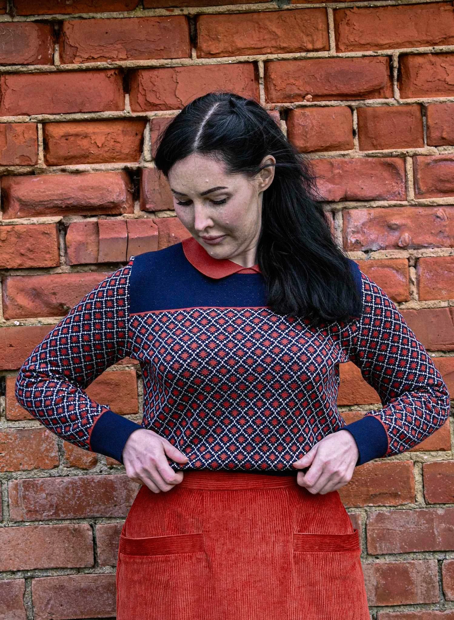 Nancy - Navy Tiles Top 3 Nancy - Navy Tiles Top - Image 3