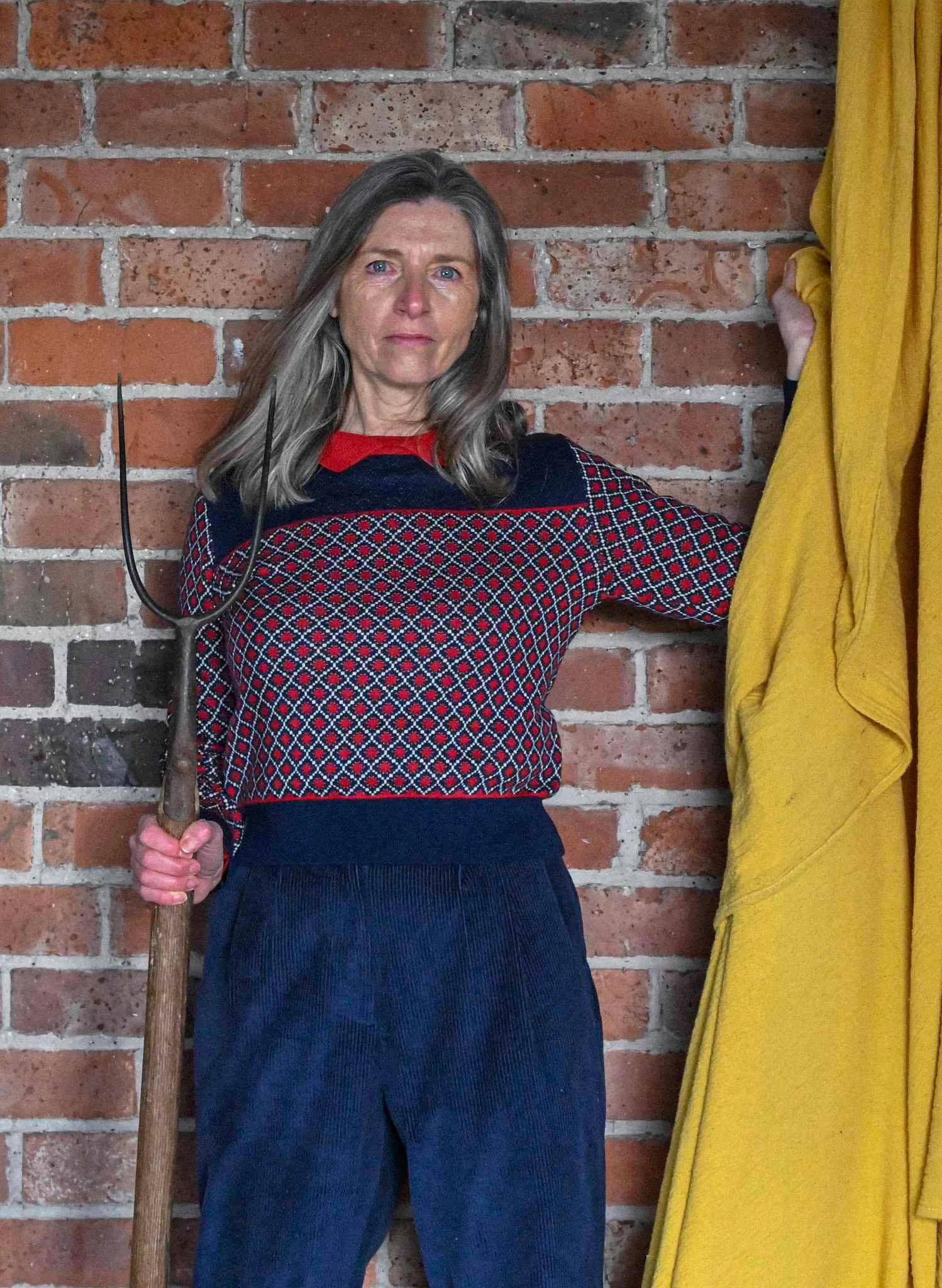 Nancy - Navy Tiles Top 2 Nancy - Navy Tiles Top - Image 2