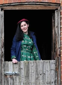 Heritage - Navy Trench Coat - Green Porcelain Dogs Lining -Palava Sale Store NavyTrenchCoat GreenDogsLining website 1