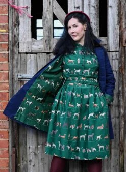 Heritage - Navy Trench Coat - Green Porcelain Dogs Lining -Palava Sale Store NavyTrenchCoat GreenDogsLining website 3