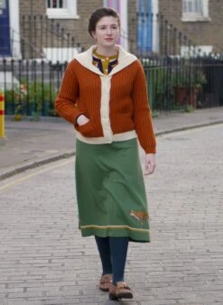 Heritage - 100% British Wool Cardigan - Corvette Rust -Palava Sale Store Otti Green Fox website 10