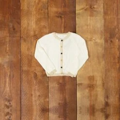 Palava Sale Store -Palava Sale Store PALAVA WHITE CREAM SPARKLY COTTON CARDIGAN ETHICALLY MADE VINTAGE STYLE