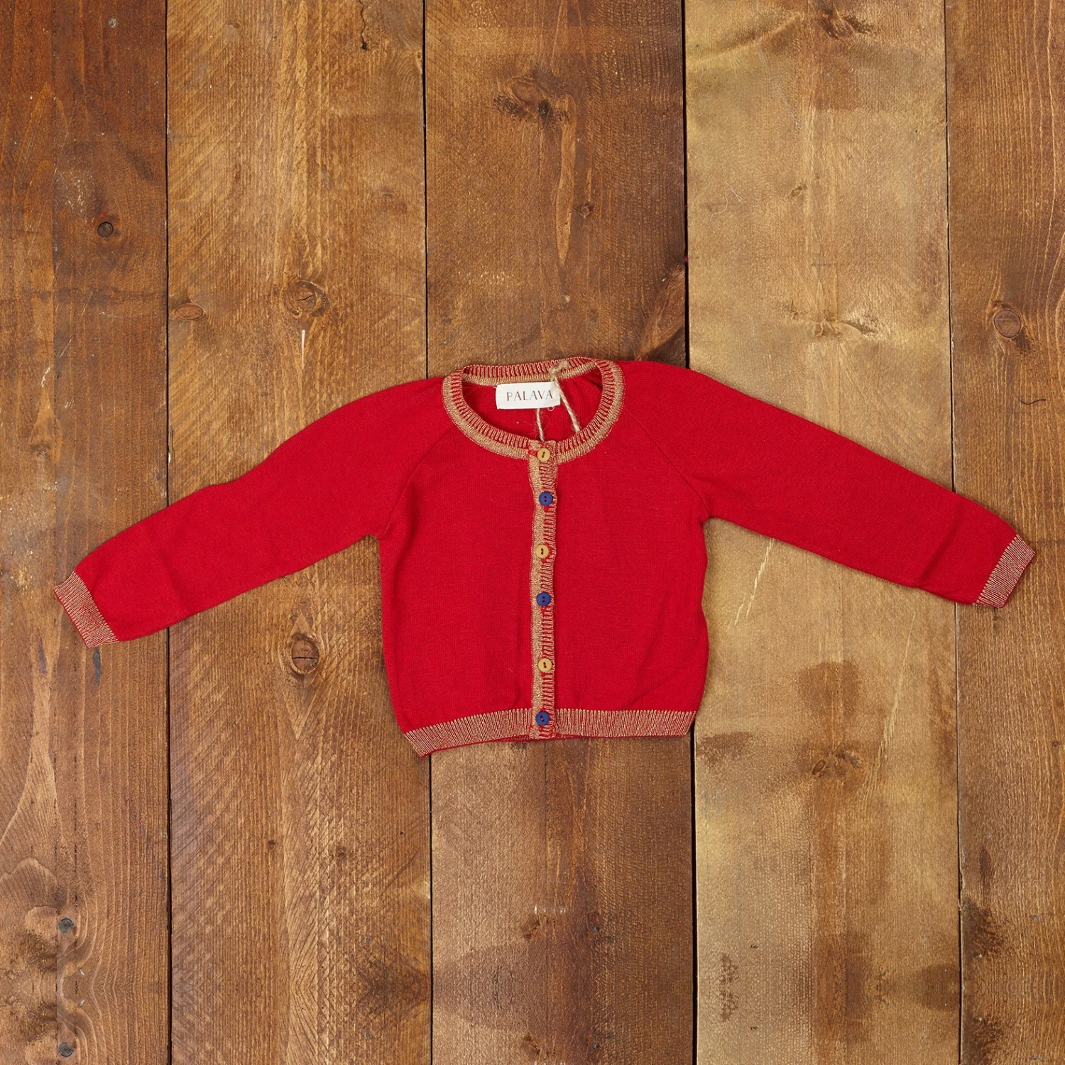 Children's Classic Cardigan - Sparkly Red - Image 3