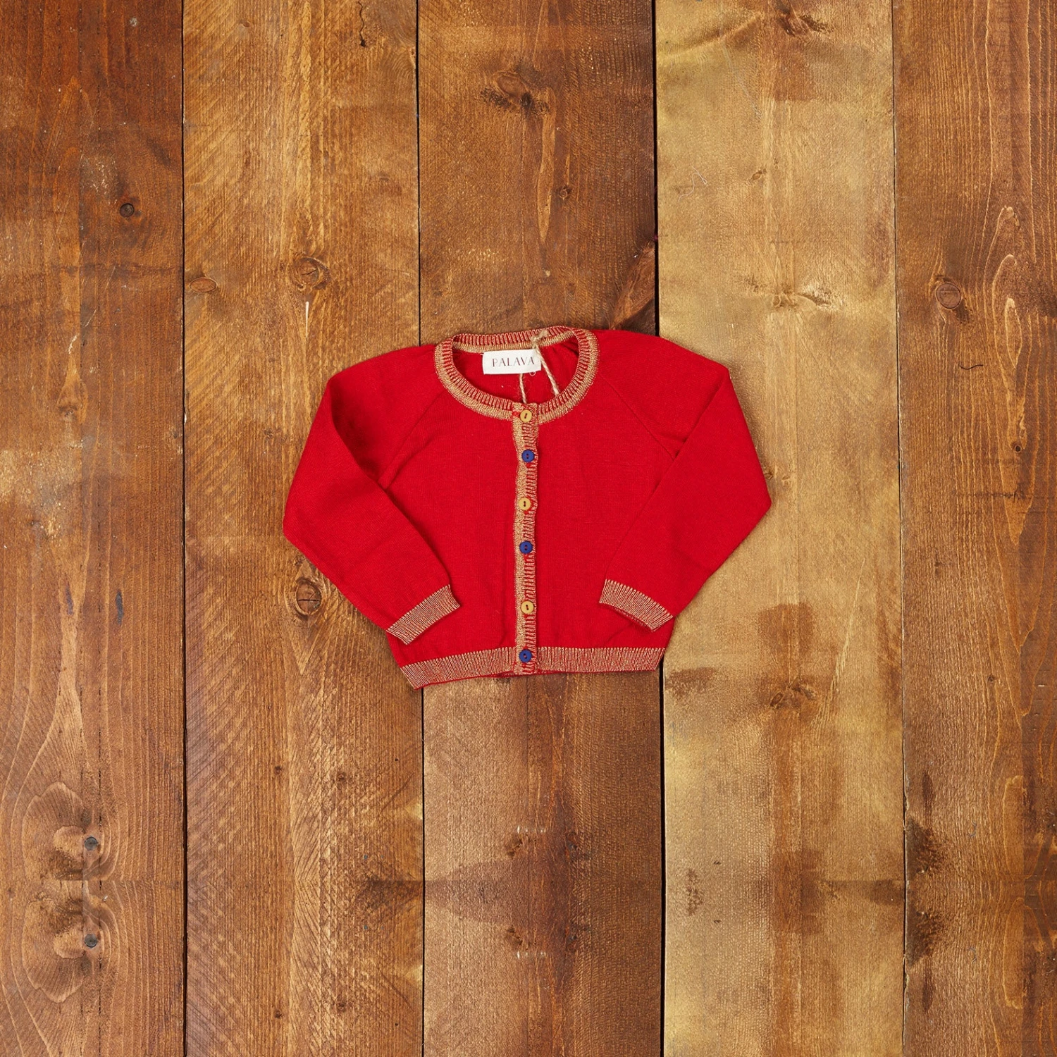 Children's Classic Cardigan - Sparkly Red - Image 2