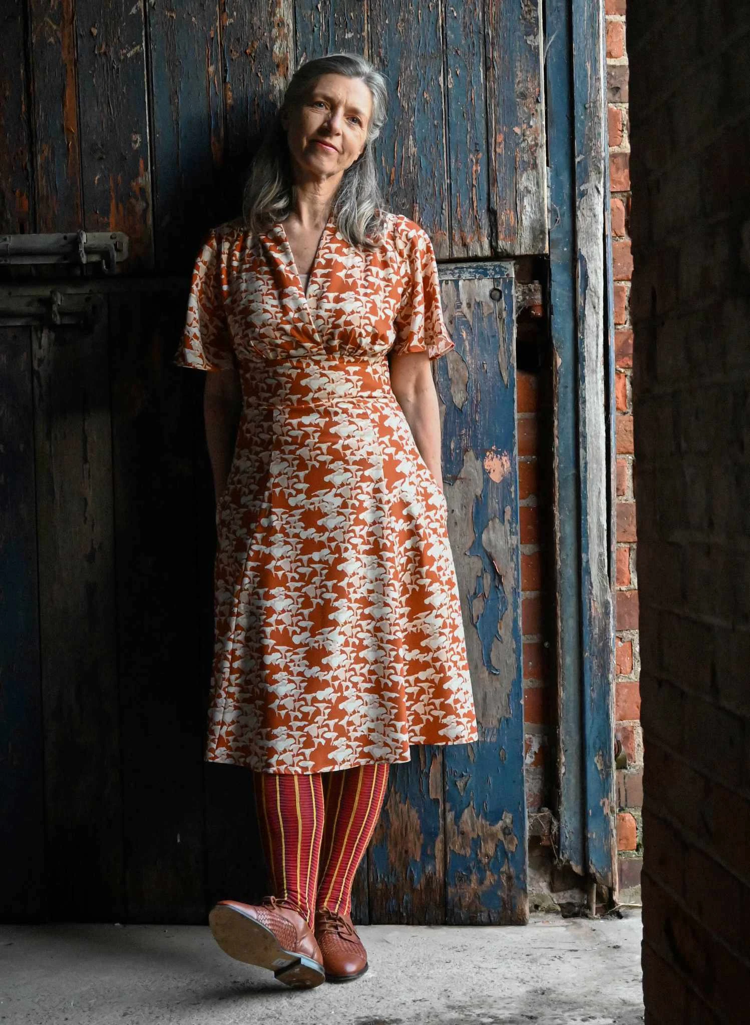 Rita Long-sleeve - Rust Chanterelle Dress 2 Rita Long-sleeve - Rust Chanterelle Dress - Image 2