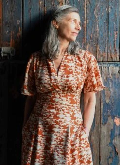 Rita Long-sleeve - Rust Chanterelle Dress 11 Rita Long-sleeve - Rust Chanterelle Dress -Palava Sale Store Rita Mushroom website 4