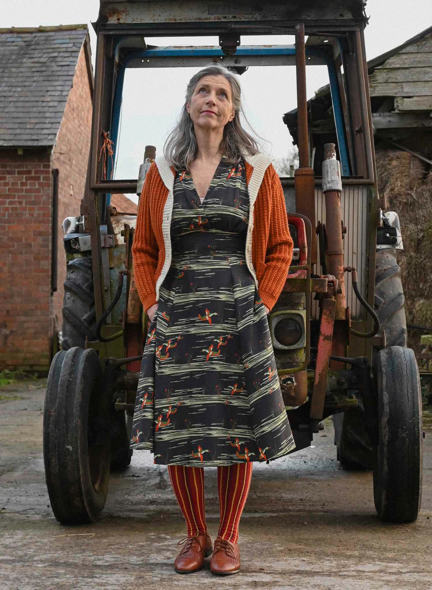 Rita Long-sleeve - Black Flying Ducks Dress 5 Rita Long-sleeve - Black Flying Ducks Dress - Image 5