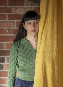 Rosie - Green Pointelle Top -Palava Sale Store Rosie GreenKnitTop website 1