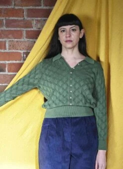 Rosie - Green Pointelle Top -Palava Sale Store Rosie GreenKnitTop website 3