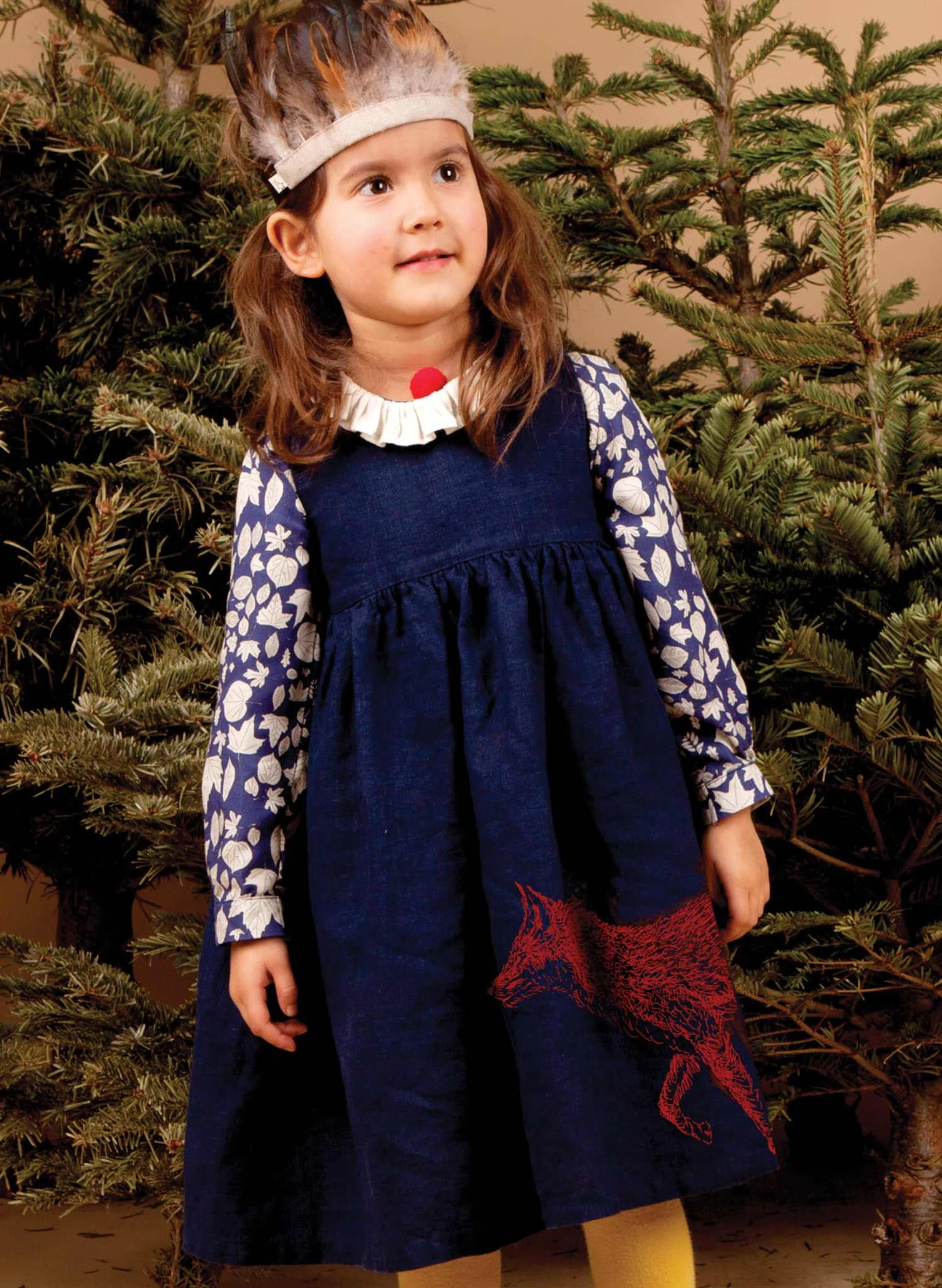 Rosie Children's Dress - Navy Fox 2 Rosie Children's Dress - Navy Fox - Image 2