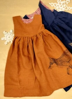 Rosie Children's Dress - Rust Fox | Linen -Palava Sale Store Rosie orangefoxdress