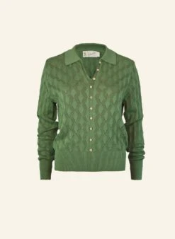 Rosie - Green Pointelle Top