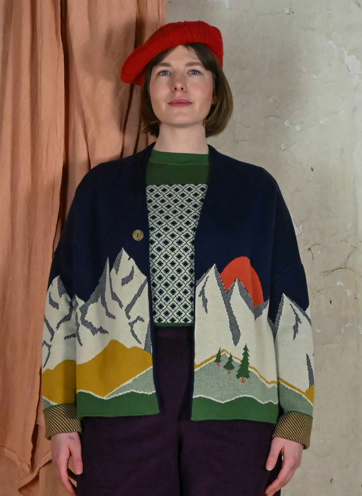 Rosalind - Navy Alpine Kimono 2 Rosalind - Navy Alpine Kimono - Image 2