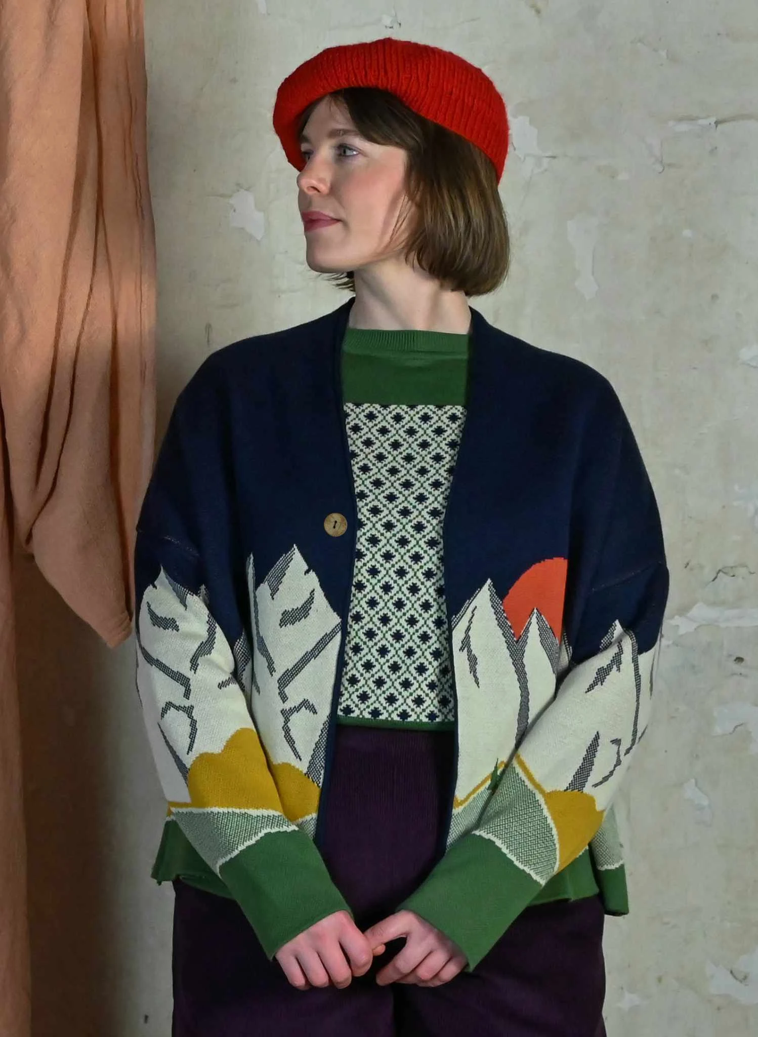 Rosalind - Navy Alpine Kimono 5 Rosalind - Navy Alpine Kimono - Image 5