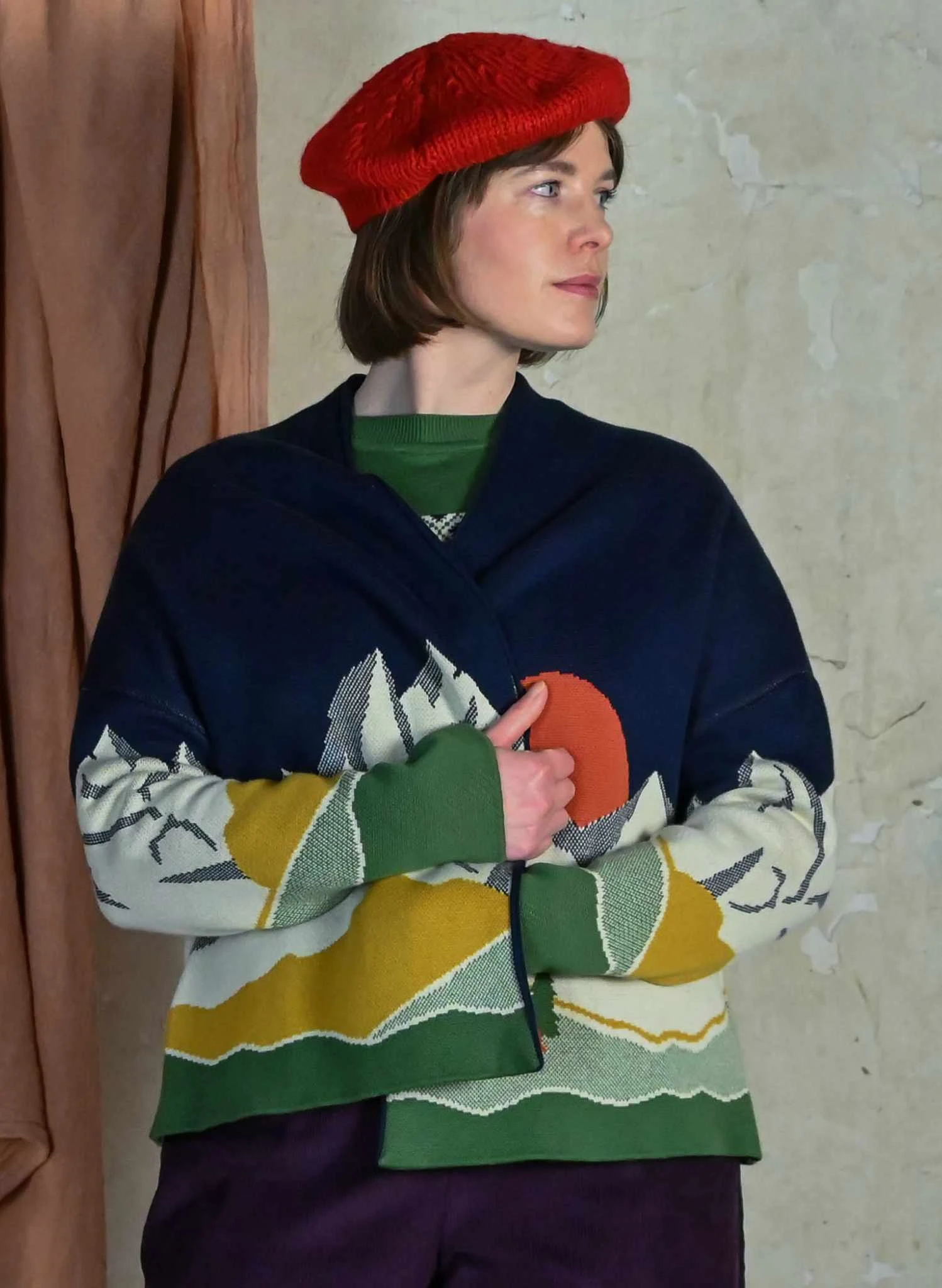 Rosalind - Navy Alpine Kimono 3 Rosalind - Navy Alpine Kimono - Image 3