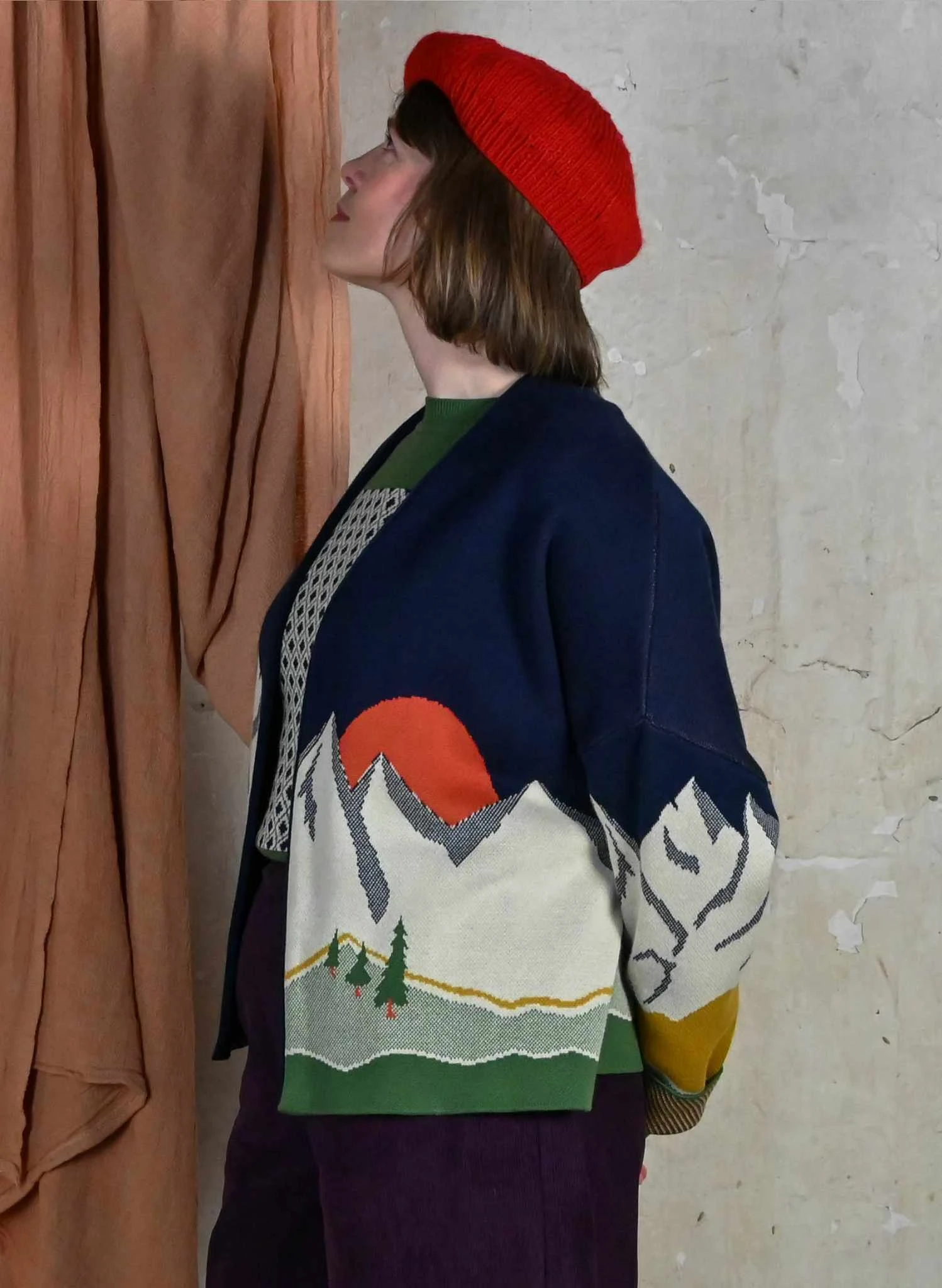 Rosalind - Navy Alpine Kimono 4 Rosalind - Navy Alpine Kimono - Image 4