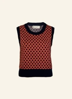 Shirley - Navy Tiles Tank Top