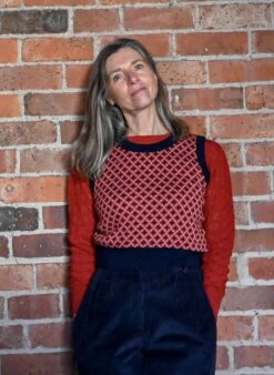 Shirley - Navy Tiles Tank Top -Palava Sale Store Shirley Navy Tiles website 1