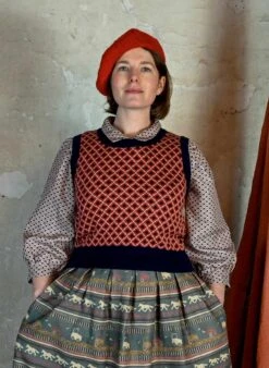 Shirley - Navy Tiles Tank Top -Palava Sale Store Shirley Navy Tiles website 6