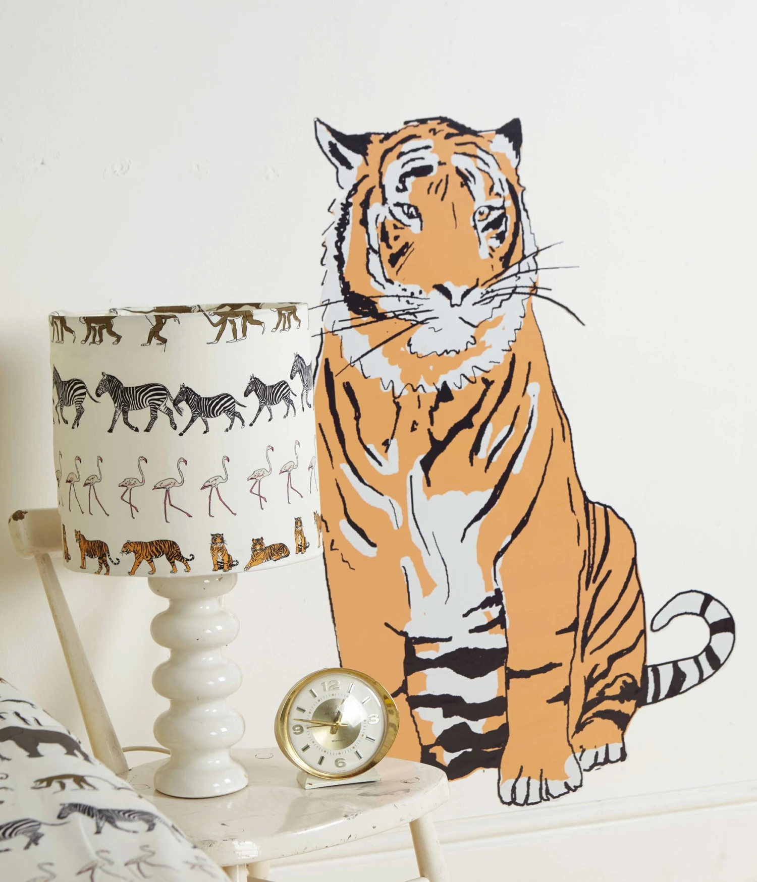 Sitting Up Tiger Wall Sticker 4 Sitting Up Tiger Wall Sticker - Image 4