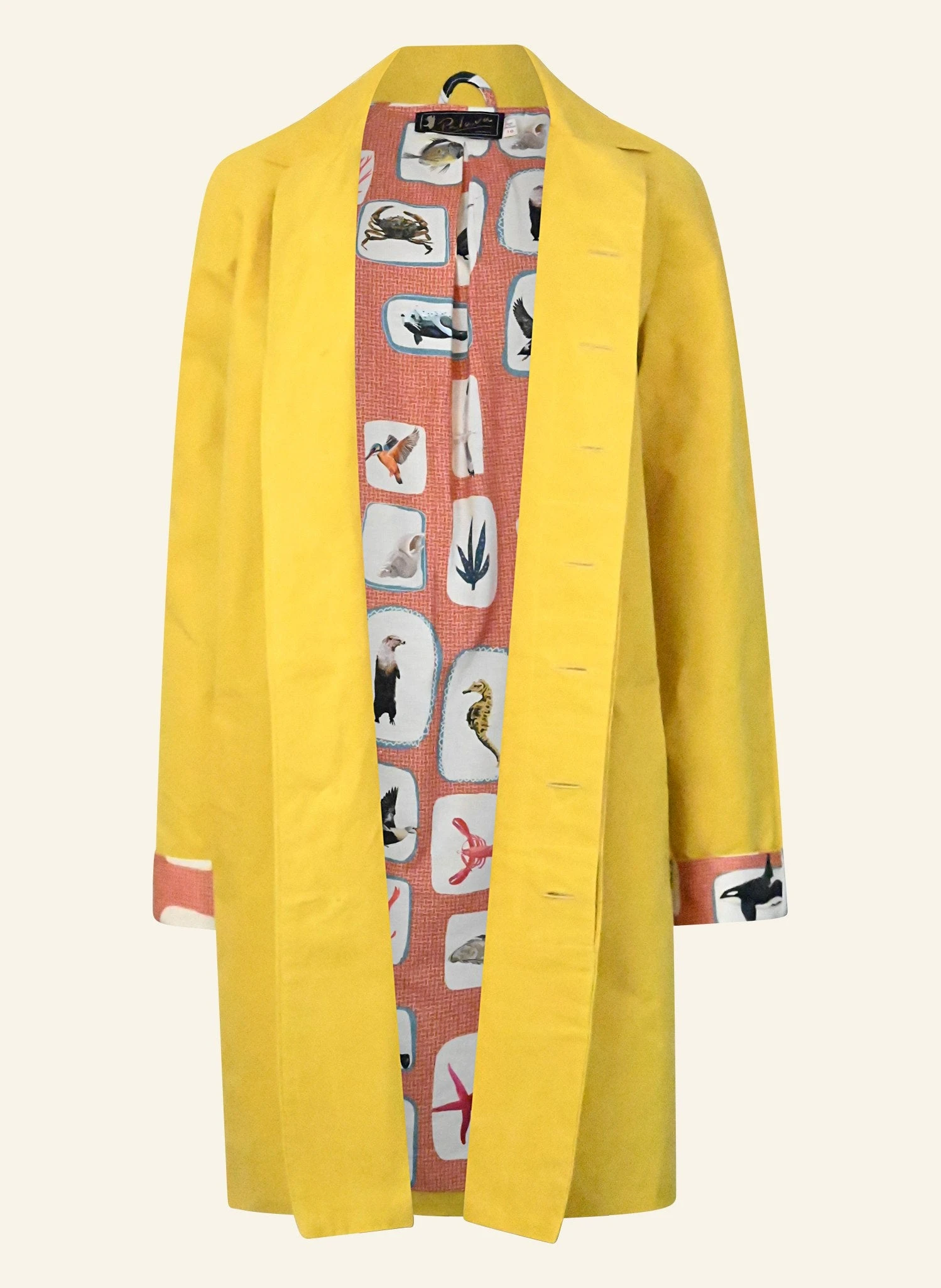 Heritage - Yellow Trench Coat - Red Coastal Memoirs Lining 4 Heritage - Yellow Trench Coat - Red Coastal Memoirs Lining - Image 4