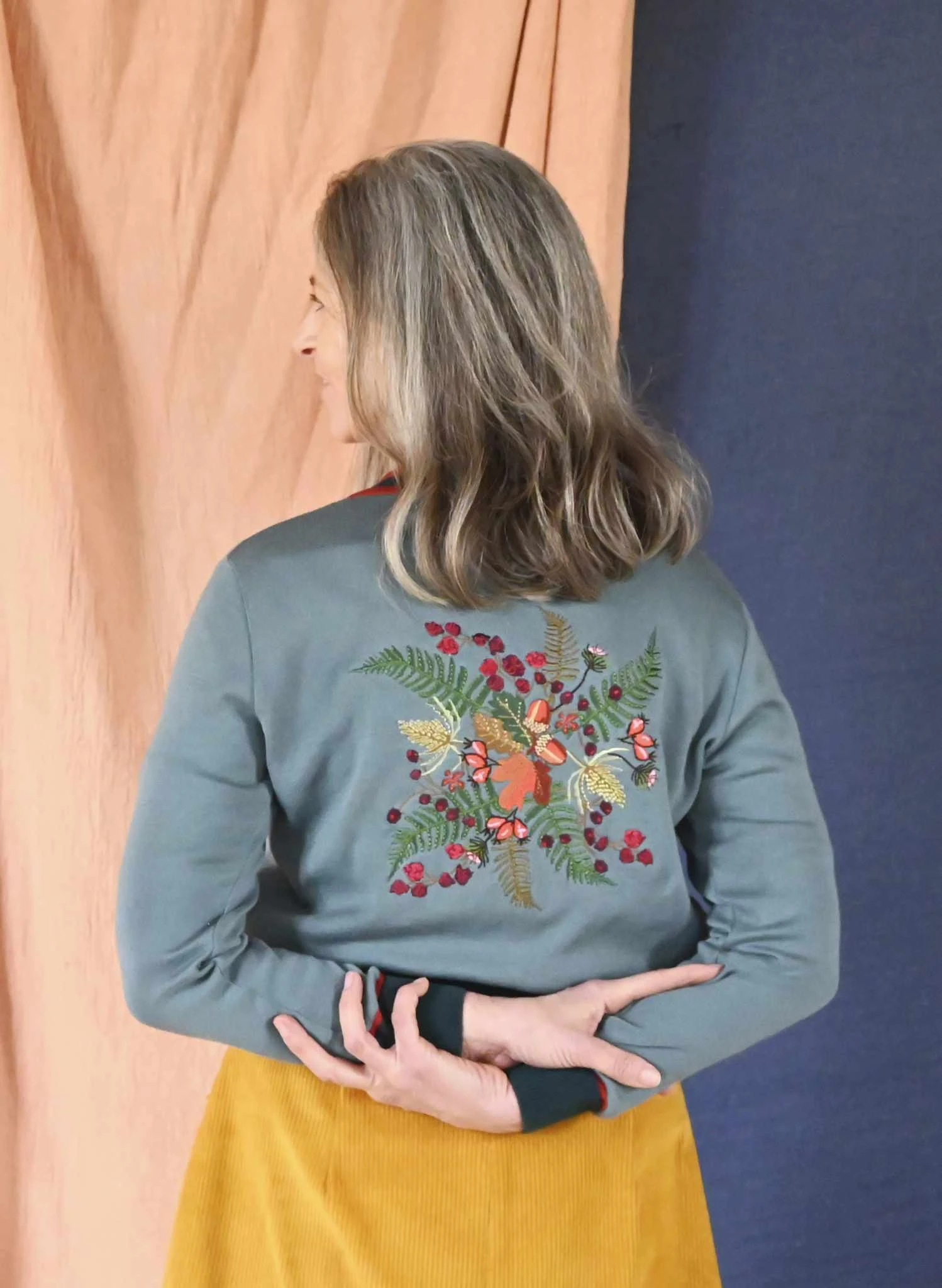 Vera - Mineral Blue Hedgerow Cardigan 2 Vera - Mineral Blue Hedgerow Cardigan - Image 2