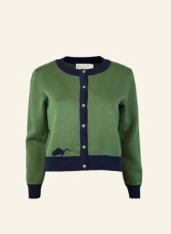 Vera - Green Owl Cardigan 9 Vera - Green Owl Cardigan -Palava Sale Store Vera LittleOwl FrontCreambg