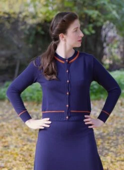 Vera Cardigan - Navy And Rust Embroidered Tiger 10 Vera Cardigan - Navy And Rust Embroidered Tiger -Palava Sale Store Vera Navy Rust Fox website 2