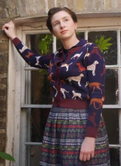 Vera Jacquard Cardigan - Navy Woof 10 Vera Jacquard Cardigan - Navy Woof -Palava Sale Store Vera Navy Woof image 1