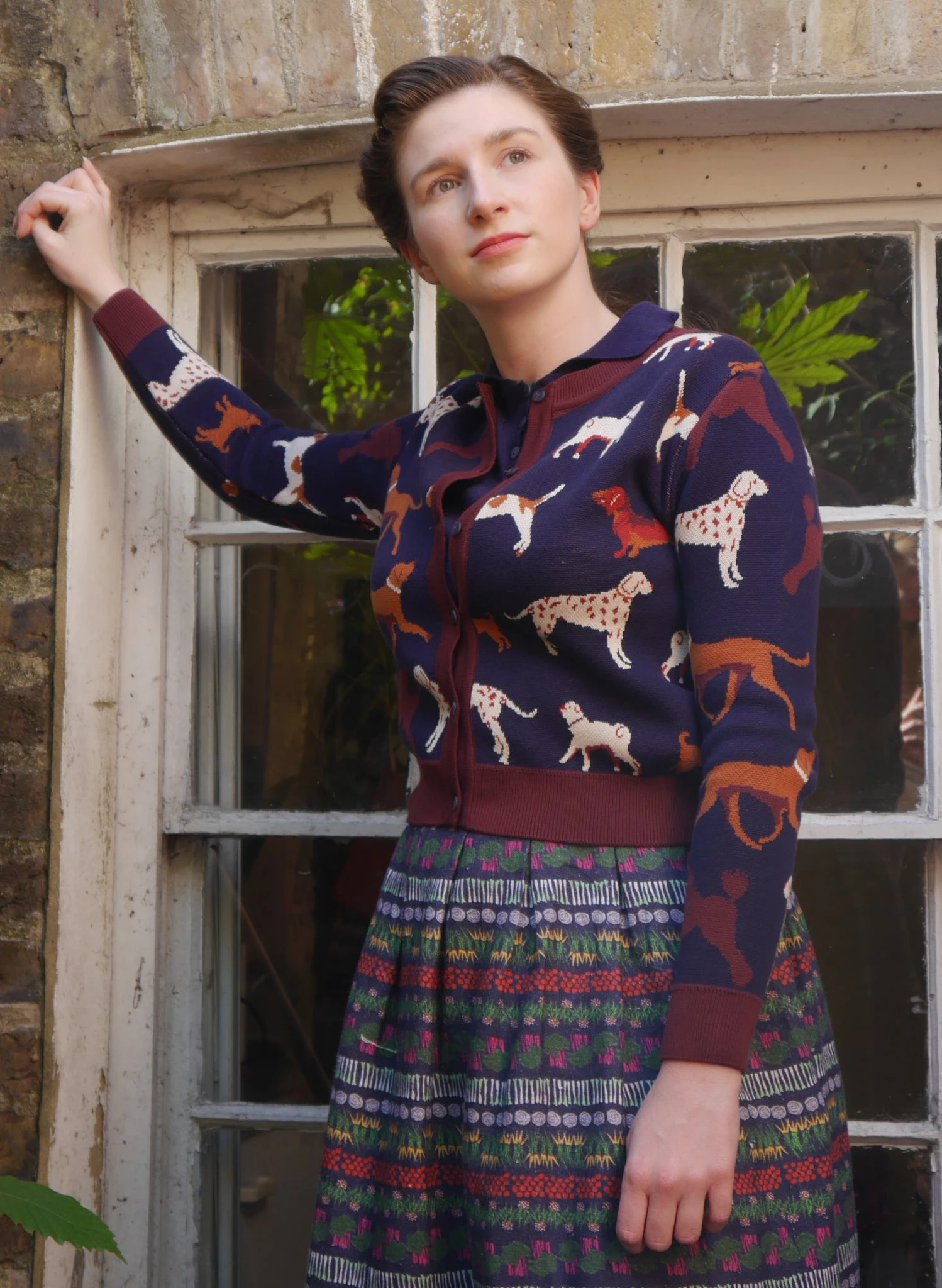 Vera Jacquard Cardigan - Navy Woof 5 Vera Jacquard Cardigan - Navy Woof - Image 5