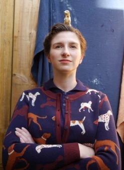 Vera Jacquard Cardigan - Navy Woof 9 Vera Jacquard Cardigan - Navy Woof -Palava Sale Store Vera Navy Woof image 4