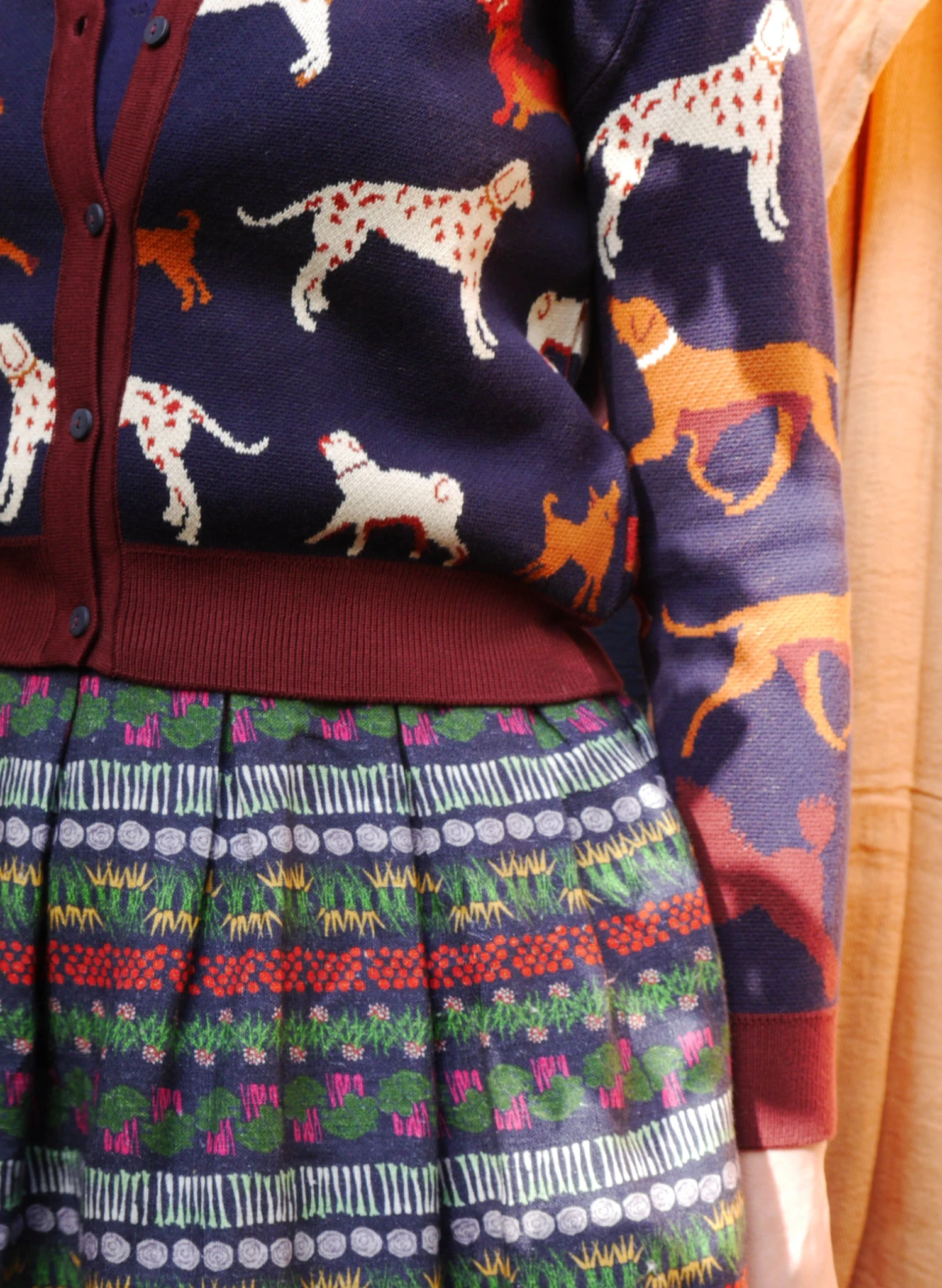 Vera Jacquard Cardigan - Navy Woof 6 Vera Jacquard Cardigan - Navy Woof - Image 6