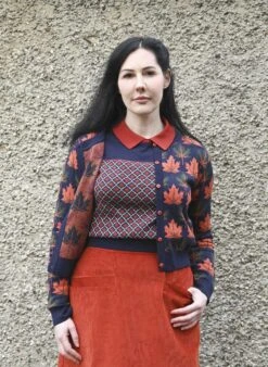 Vera - Navy Autumn Leaves Cardigan 7 Vera - Navy Autumn Leaves Cardigan -Palava Sale Store Vera NavyAutumnLeaves website 1