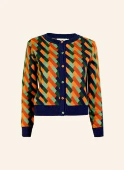 Vera - Coral Kaleidoscope Cardigan